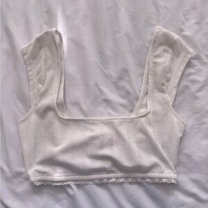 Edikted White Lace Trim Top